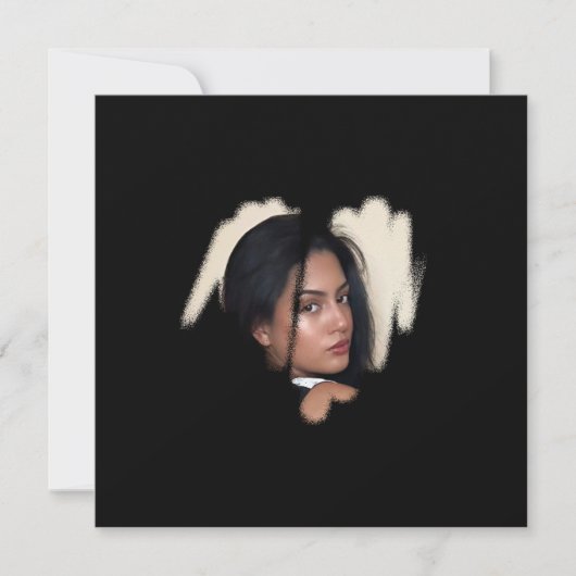 Zwart Graffiti Hart Frame 1e Klas Kaart (Voorkant)