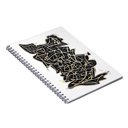 Zwart Graffiti Letters Notitieboek (Rechterzijde)
