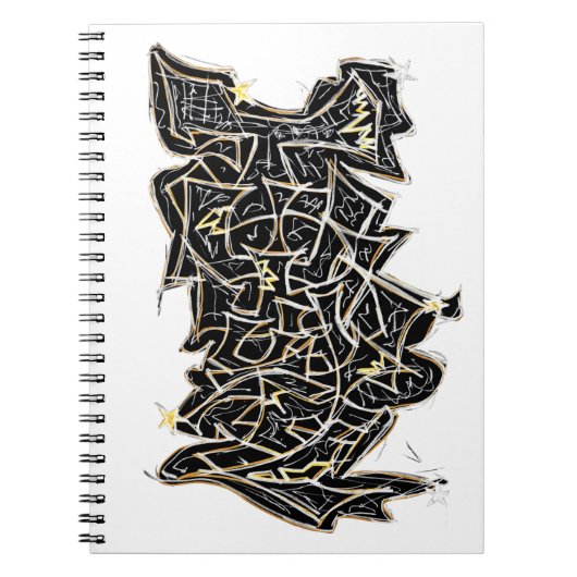 Zwart Graffiti Letters Notitieboek (Voorkant)