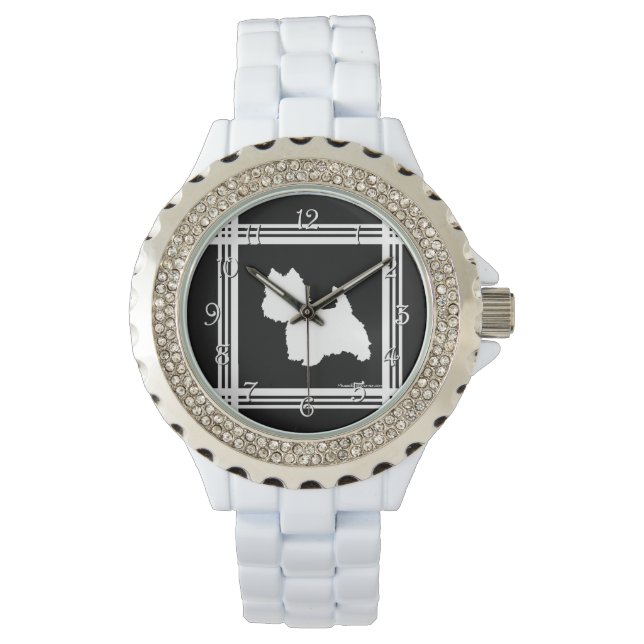 Zwart grafisch horloge (Voorkant)