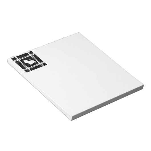 Zwart grafisch notitieblok (Schuin)