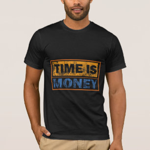 Zwart Grafisch T-Shirt voor Mannen met 'Tijd is Ge