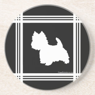 Zwart grafisch zandsteen onderzetter