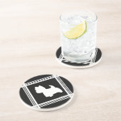 Zwart grafisch zandsteen onderzetter (Zijkant)