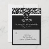 Zwart Grand Insignia bruiloft Matching RSVP (Voorkant)