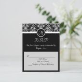 Zwart Grand Insignia bruiloft Matching RSVP (Staand voorkant)