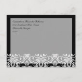 Zwart Grand Insignia Monogram Save the Date Aankondigingskaart (Achterkant)