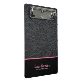 Zwart graniet en roze streep mini klembord (Schuin)