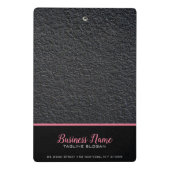 Zwart graniet en roze streep mini klembord (Achterkant)