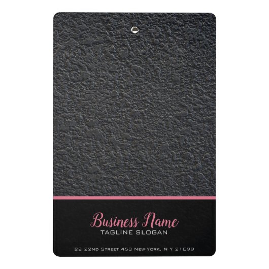 Zwart graniet en roze streep mini klembord (Achterkant)