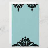 Zwart Graphic op Aqua Blue Modern Transitional Briefpapier (Voorkant / Achterkant)