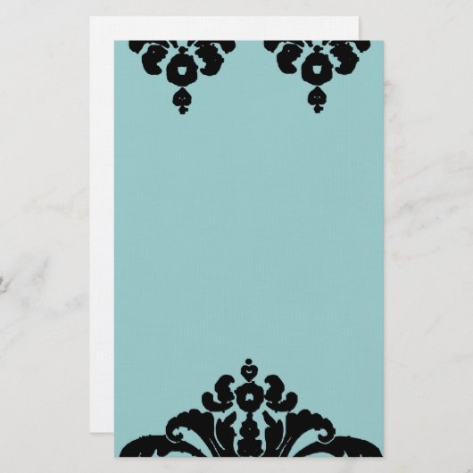 Zwart Graphic op Aqua Blue Modern Transitional Briefpapier (Voorkant / Achterkant)