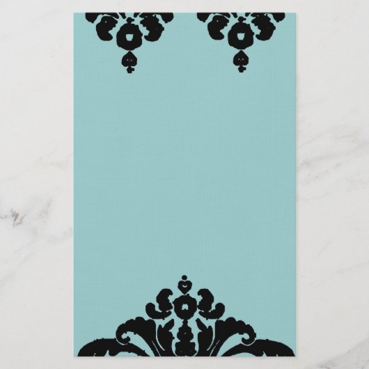 Zwart Graphic op Aqua Blue Modern Transitional Briefpapier (Voorkant)