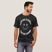 Zwart Graphic T-Shirt met Smile Face en Positief (Voorkant volledig)