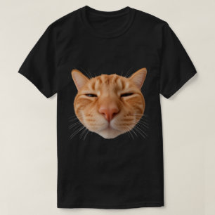Zwart Grappig Oranje Kat T-Shirt