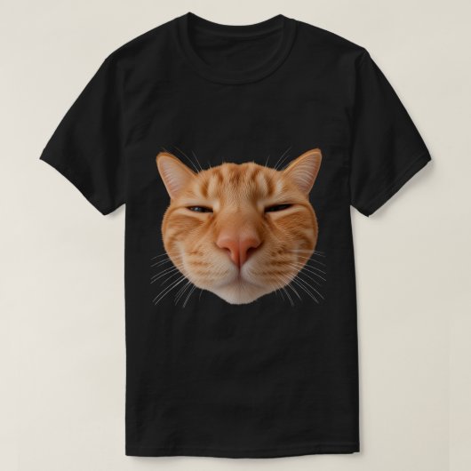 Zwart Grappig Oranje Kat T-Shirt (Design voorkant)