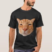Zwart Grappig Oranje Kat T-Shirt (Voorkant)