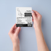 Zwart grasmaaier, gazonverzorging flyer (Hand)