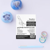 Zwart grasmaaier, gazonverzorging flyer (Enkel)