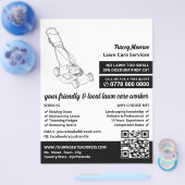 Zwart grasmaaier, gazonverzorging flyer (Enkel)