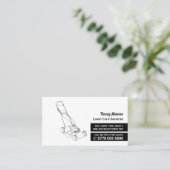 Zwart grasmaaier, gazonverzorging visitekaartje (Staand voorkant)