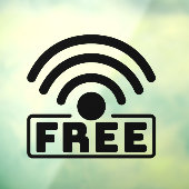 Zwart gratis WIFI-werkruimte coffeeshop Raamsticker (Vel 3)