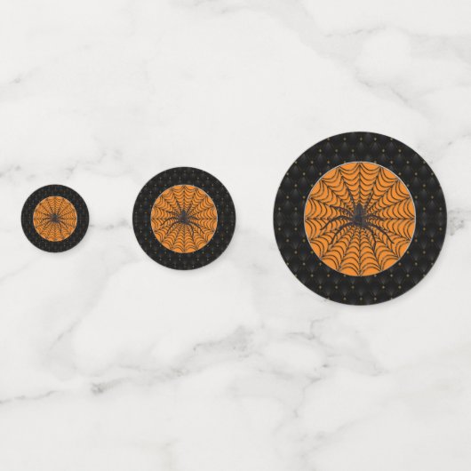 Zwart grensspin Web en Black Spider Halloween Confetti (Achterkanten)