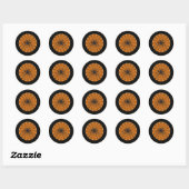 Zwart grensspin Web en Black Spider Halloween Ronde Sticker (Vel)