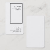 Zwart Grenzen Wit Minimalistisch Elegant Modern Visitekaartje (Voorkant / Achterkant)