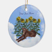 Zwart Greyhound Puppy Flowers Dog Ornament (Links)