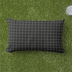 Zwart Grid Lumbar Kussen 13 "x 21"