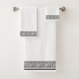 Zwart Grieks Frieze Design Bad Handdoek