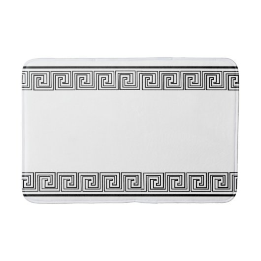 Zwart Grieks Frieze Design Badmat (Voorkant)