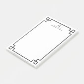 Zwart-Grieks toetsenbordrandmonogram gepersonalise Post-it® Notes (Schuin)