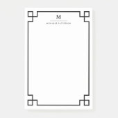 Zwart-Grieks toetsenbordrandmonogram gepersonalise Post-it® Notes (Voorkant)