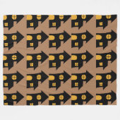 Zwart Griezeloos Huis Patroon Fleece Deken (Voorkant (Horizontaal))