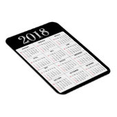 Zwart Grijs 2018 Kalender Koelkast Magneet (Rechterzijde)
