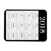 Zwart Grijs 2018 Kalender Koelkast Magneet (Horizontaal)