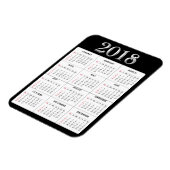 Zwart Grijs 2018 Kalender Koelkast Magneet (Linkerzijde)