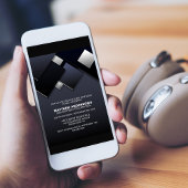 Zwart Grijs 50e Cocktail Verjaardagsfeestje Kaart