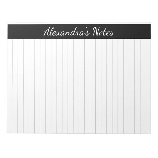 Zwart grijs, 8,5x11 Letter-formaat, aangepast lapt Notitieblok (Voorkant)