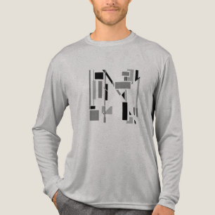 Zwart Grijs Abstract Elektrode Vormt Klein Motief Tri-Blend Shirt