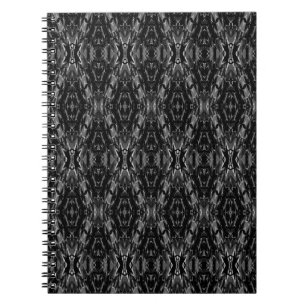 Zwart grijs abstract geometrisch patroon notitieboek