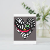 Zwart & grijs abstract, modern hart kaart (Staand voorkant)