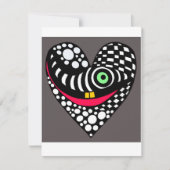 Zwart & grijs abstract, modern hart kaart (Voorkant)