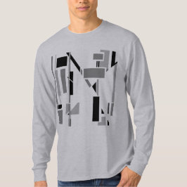 Zwart Grijs Abstracte Elektroden Geometrische Zuid T-shirt