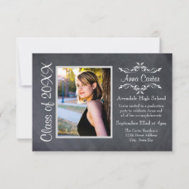 Zwart/grijs alkbord - 3x5 Afstuderen Aankondiging