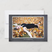 Zwart/grijs alkbord - 3x5 Afstuderen Aankondiging (Achterkant)