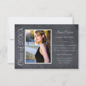 Zwart/grijs alkbord - 3x5Afstuderen aankondiging (Voorkant)