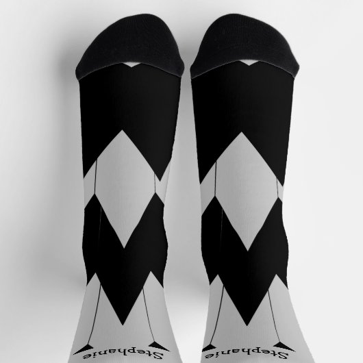 Zwart Grijs Art Deco Design Sokken (Top)